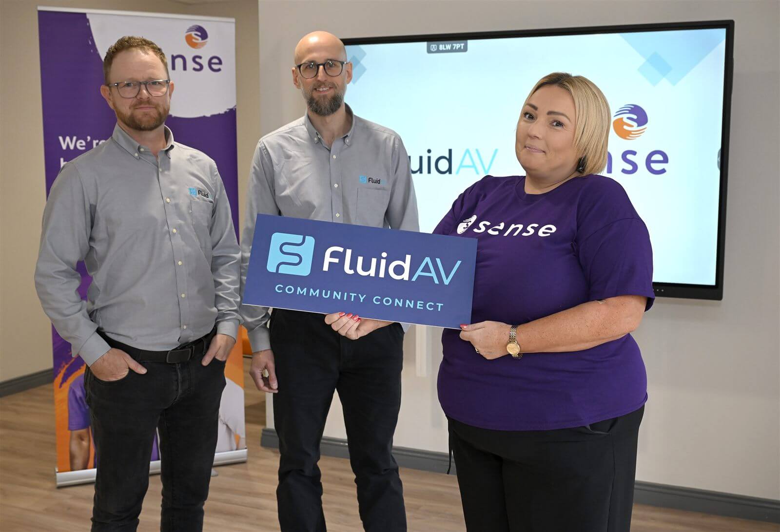 Fluid AV team presenting the Community Connect programme to Sense NI